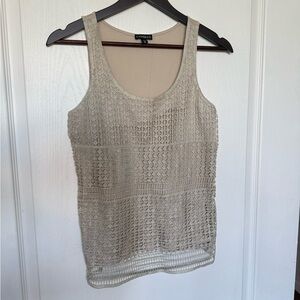 Express Champagne sparkle Textured Tank Top